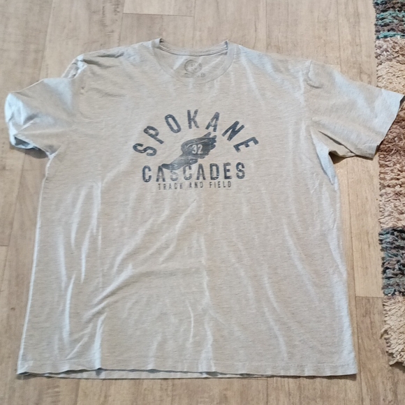Men's Gray Team Tshirt crewneck shortsleeve SPOKANE CASCADES Track Field - Picture 5 of 5